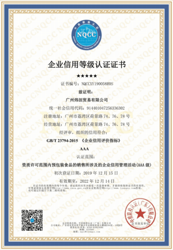 Enterprise-level honor certificate